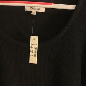 Madewell Ribbed Black Bell Sleeve Top. NWT Sz XL